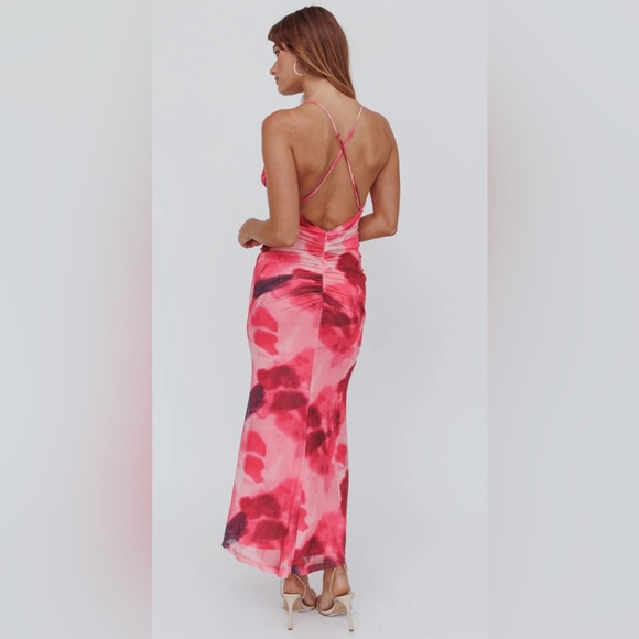 Rose Print Midi Dress - Picture 2 of 3